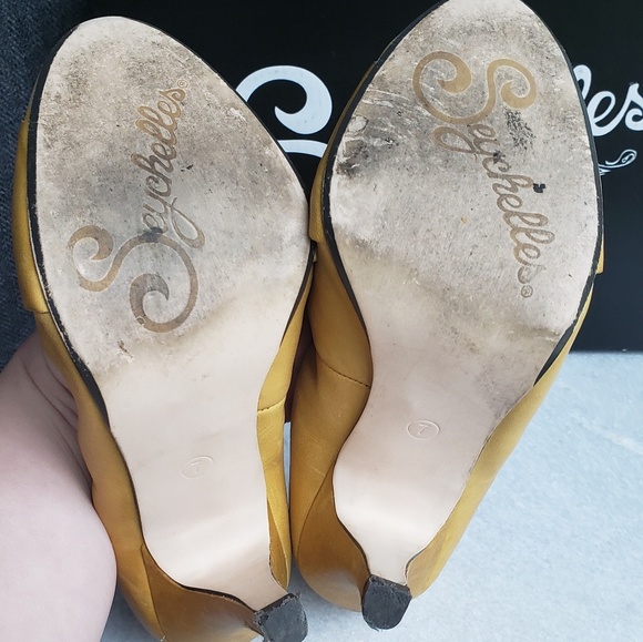 Seychelles Shoes Yellow Leather Heels Poshmark